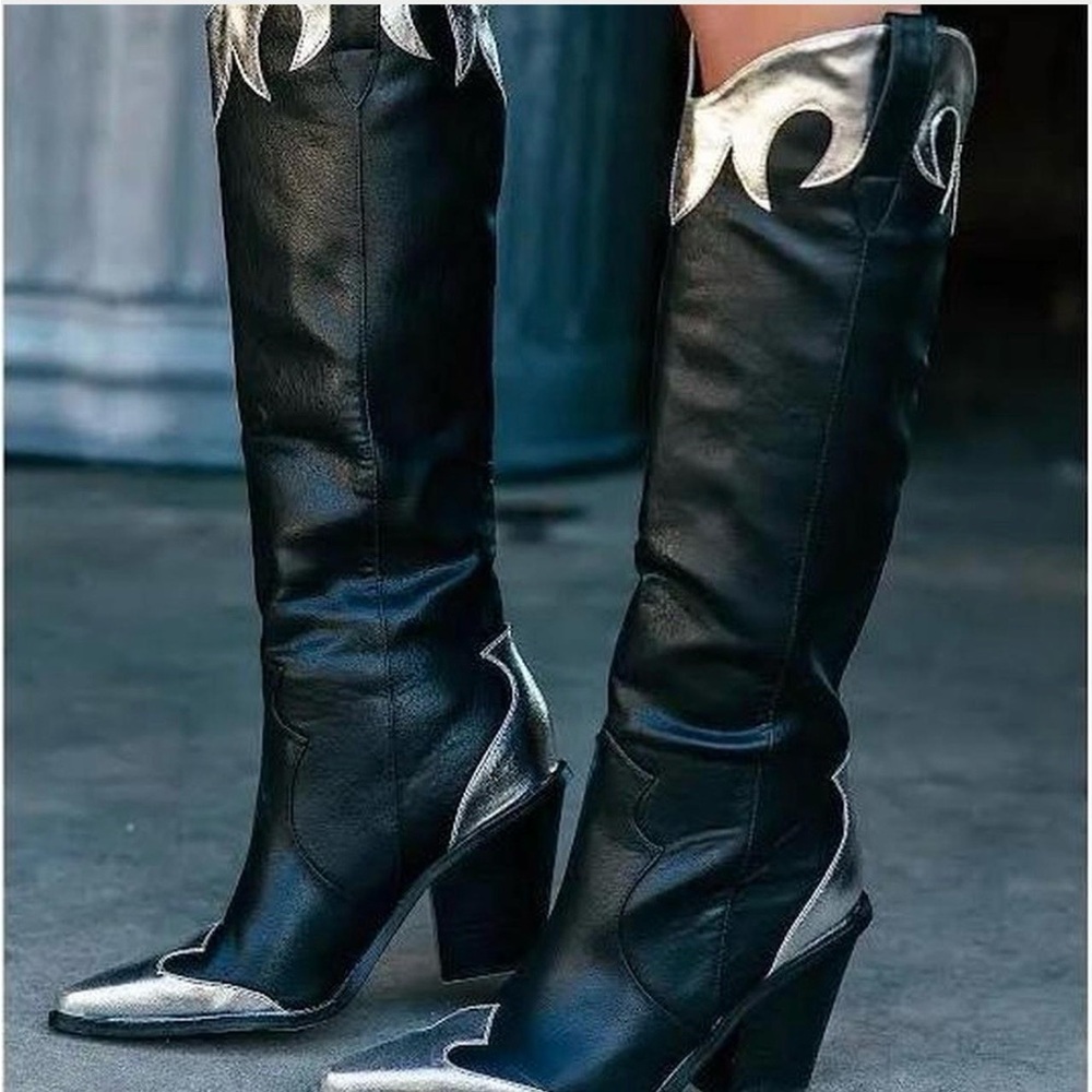 Billini Black and Silver Heeled Boots